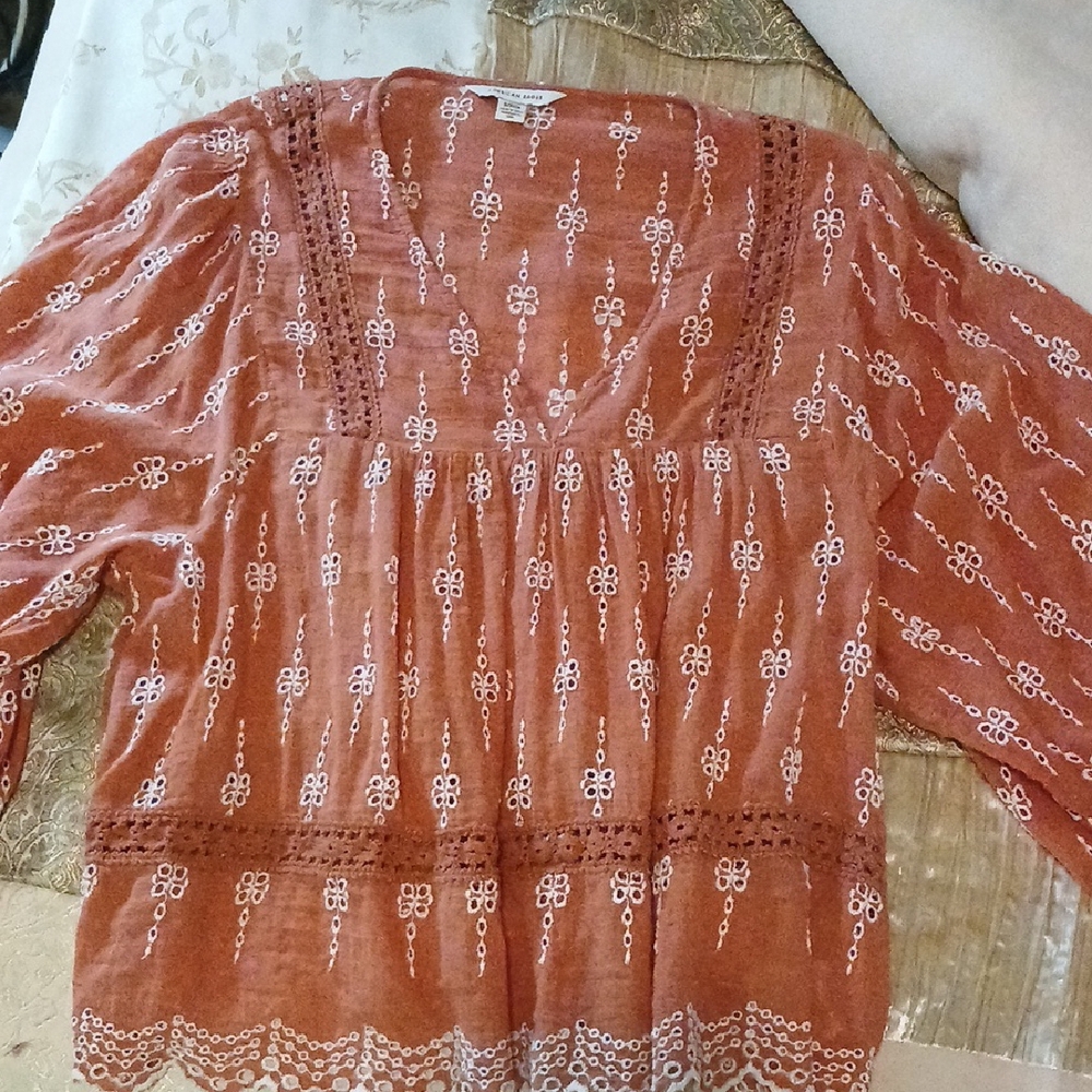 Women's Embroidered Top - Orange